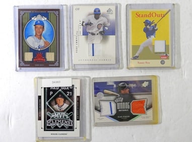 5 BASEBALL PATCH CARDS