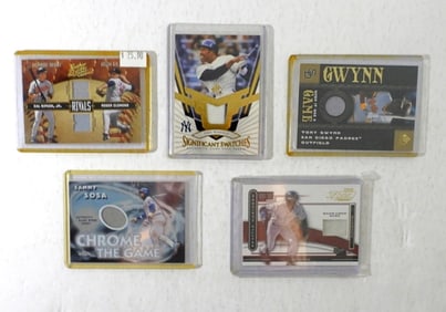 5 BASEBALL PATCH CARDS