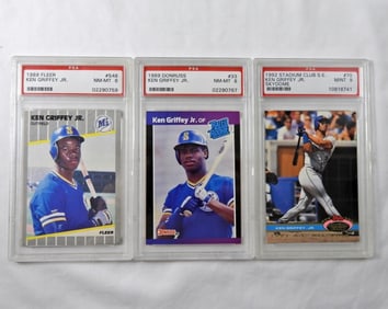 (3) KEN GRIFFEY JR CARDS 89/92