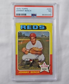 PSA TOPPS '75 JOHNNY BENCH #260 NM 7
