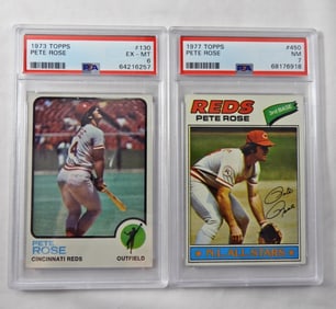 (2) PSA TOPPS PETE ROSE CARDS