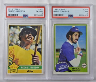 (2) PSA TOPPS JACKSON & BAINES