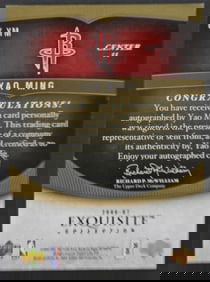 YAO MING AUTO CARD 10/25