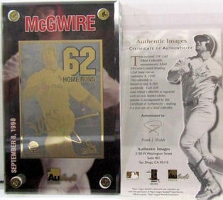 MARK McGWIRE 24K GOLD COLLECTIBLE