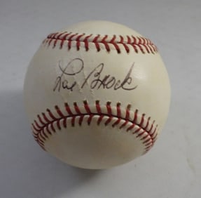 LOU BROCK SIGNED BASEBALL