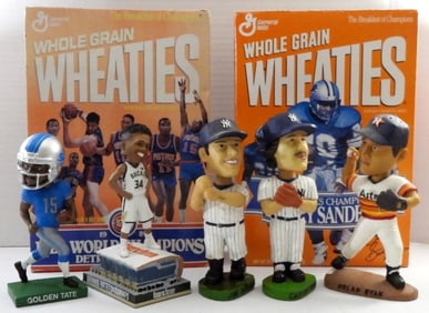 (5) BOBBIN HEADS (2) WHEATIES BOXES