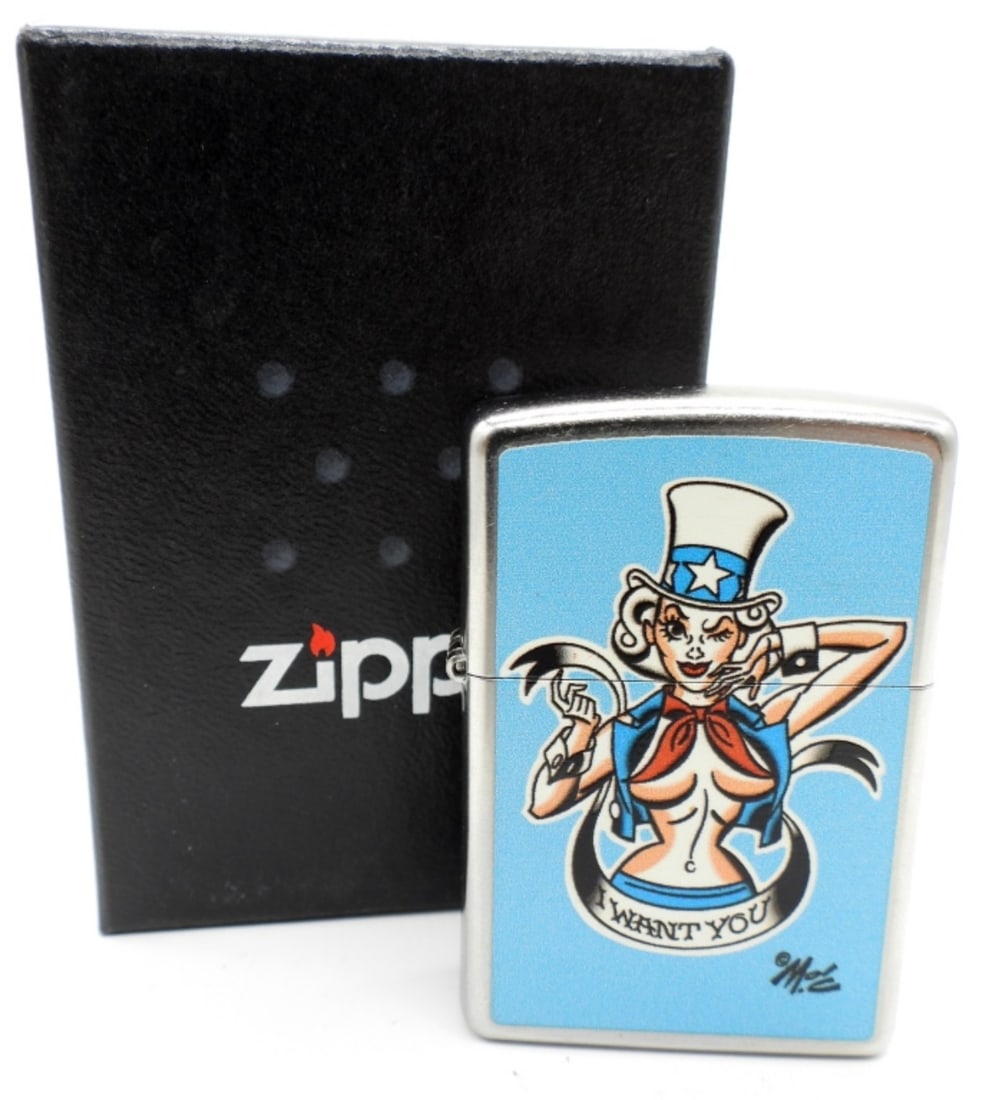2010 UNFIRED ZIPPO "I WANT YOU": DESIGN BY MITCH O'CONNEL, UNFIRED, IN A ZIPPO BOX