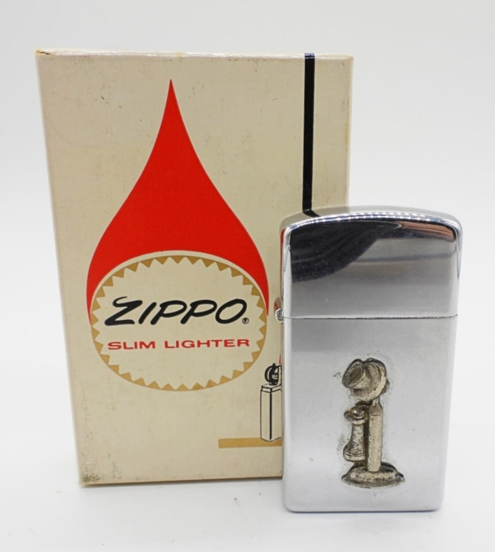 1967 FRIED TELEPHONE ZIPPO: IN A ZIPPO BOX, FIRED