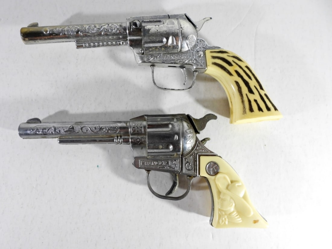 (2) WESTERN CAP GUNS - RANGER: PONY BOY needs repaired - RANGER working