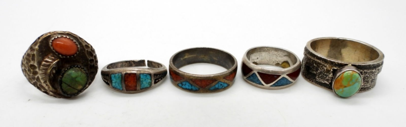 (5) STERLING SILVER TURQUOISE RINGS (1 of 2)