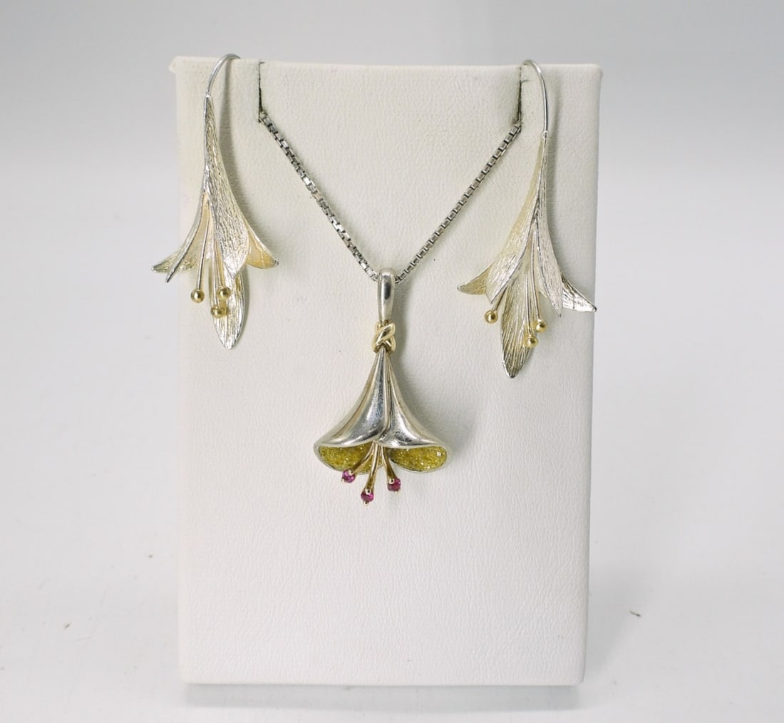 STERLING CALLA LILY SET (1 of 2)