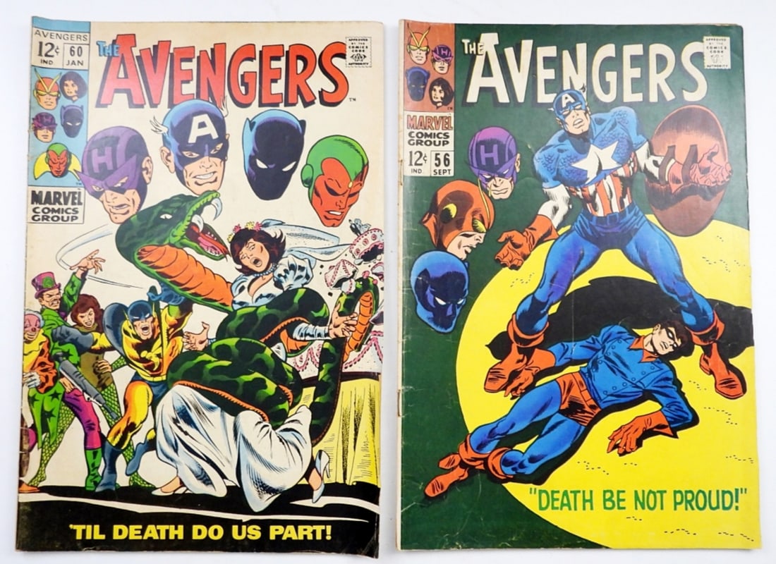(2) AVENGERS #60 & #56 MARVEL 1969 /1968 (1 of 3)