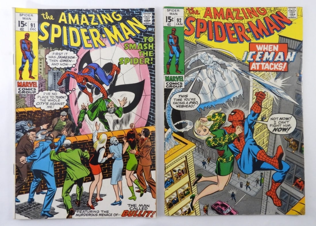 (2) 15c MARVEL THE AMAZING SPIDER-MAN #91,92 (1 of 3)