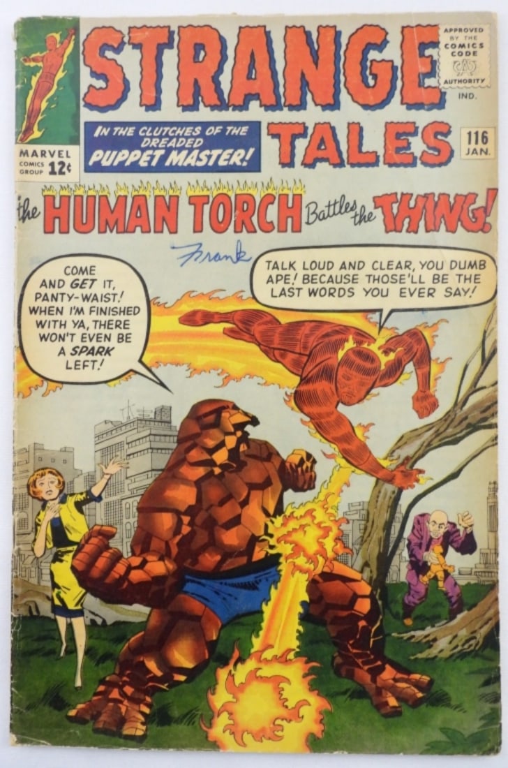 12c MARVEL STRANGE TALES #116: 1964,G/VG CONDITION, 12C ISSUE #116, THE HUMAN TORCH BATTLES THE THING!