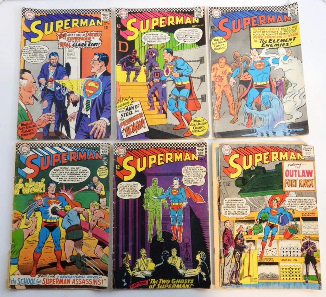 (6) VINTAGE DC SUPERMAN COMIC BOOKS (1 of 3)