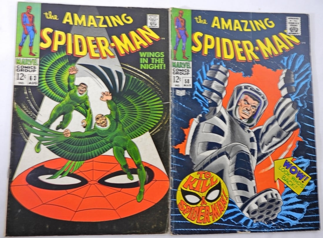 (2) 1968 SPIDER-MAN MARVEL 12c ISSUES (1 of 3)