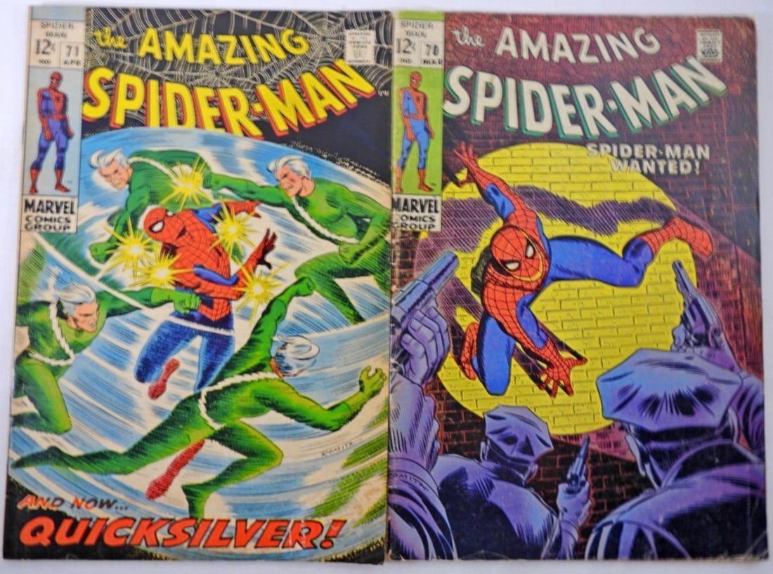 (2) 1969 SPIDER-MAN MARVEL 12c ISSUES (1 of 3)