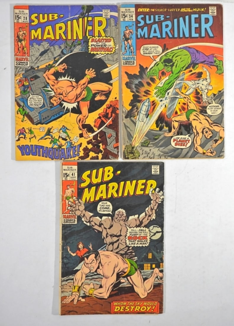(3) SUB-MARINER MARVEL 15c ISSUES (1 of 3)
