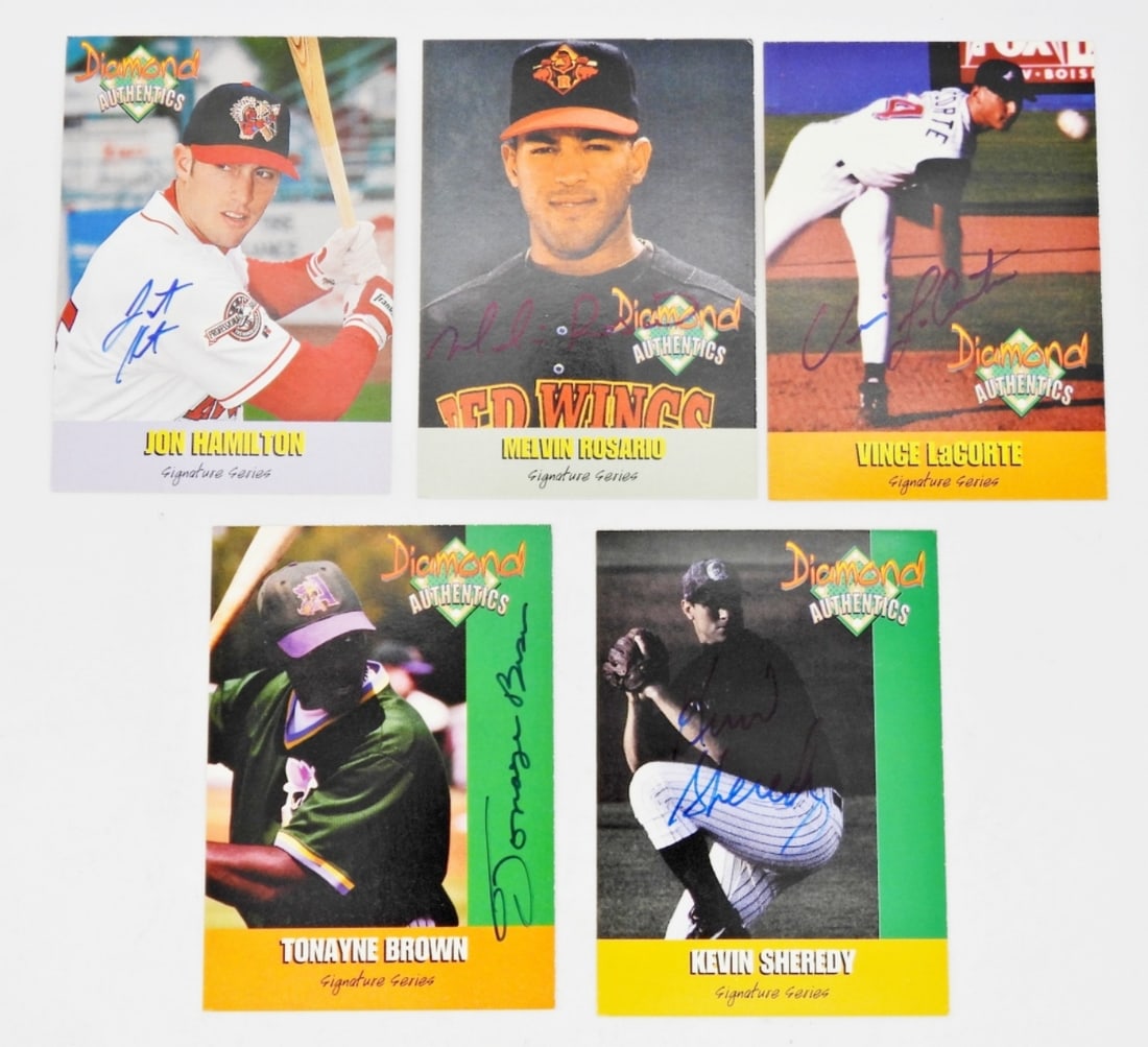 (5) DIAMOND AUTHENTICS  AUTO BALL CARDS (1 of 2)