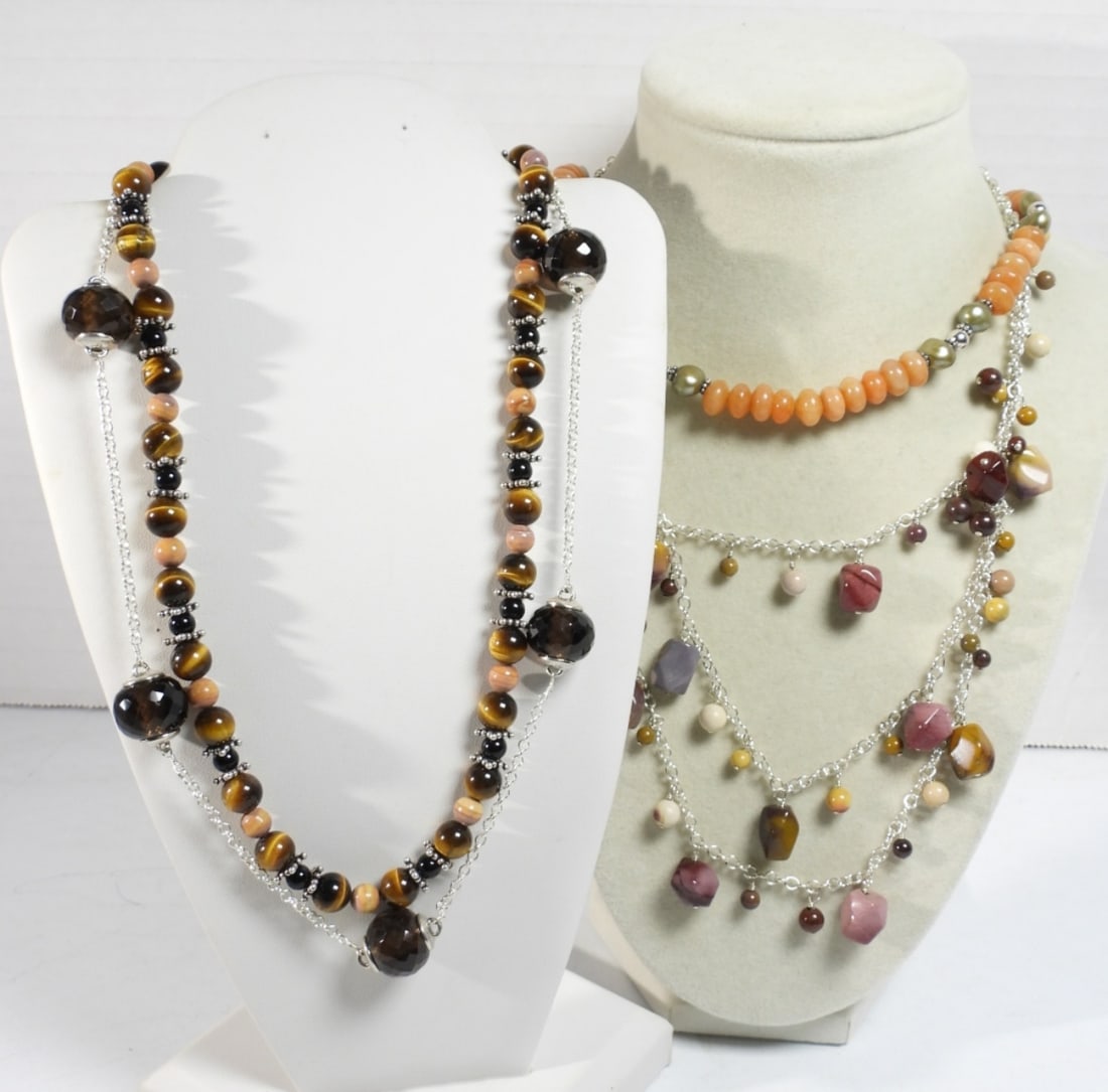 (4) STERLING & NATURAL STONE NECKLACES (1 of 3)