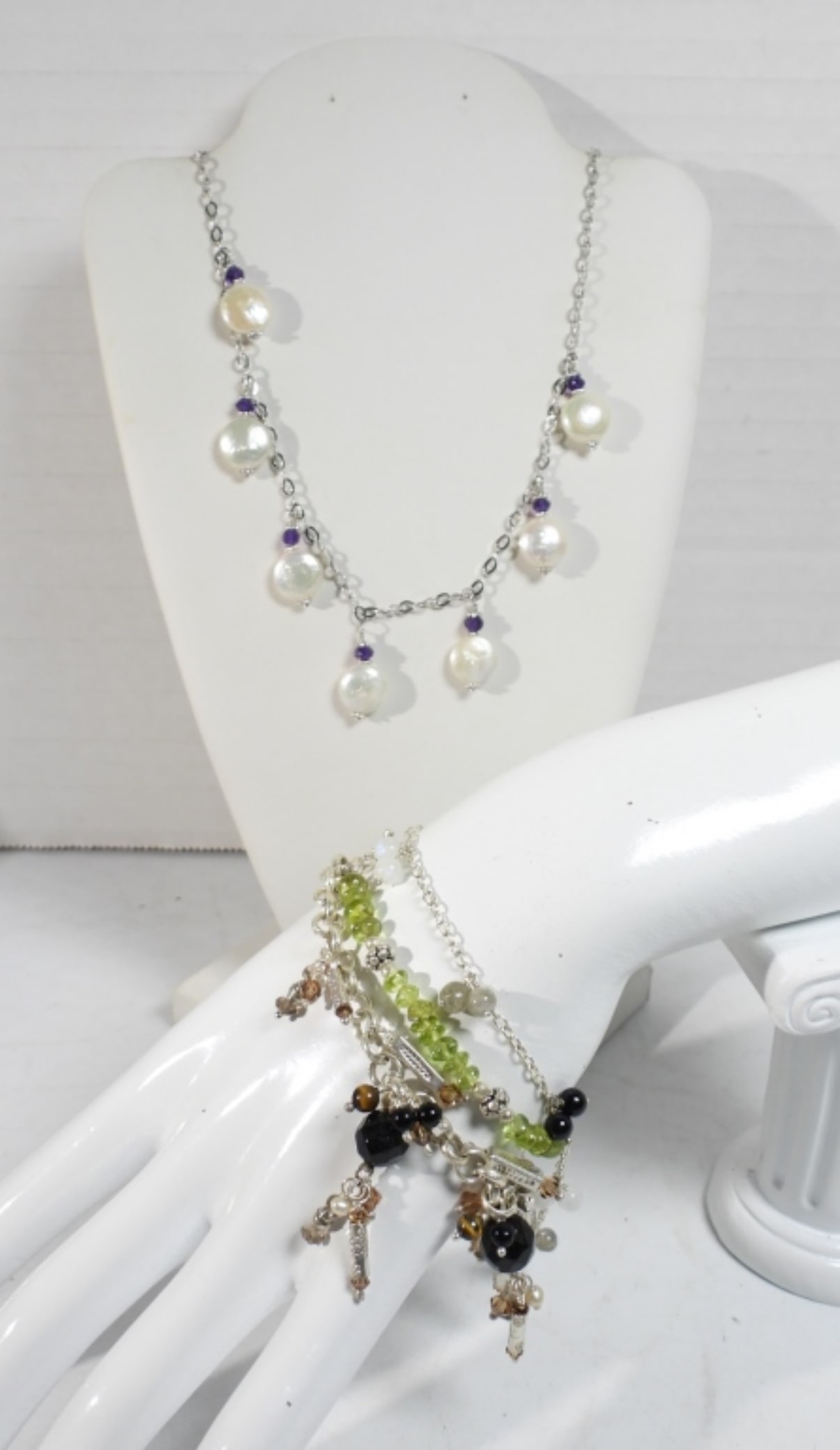 (3) STERLING BRACELETS & (1) NECKLACE (1 of 2)