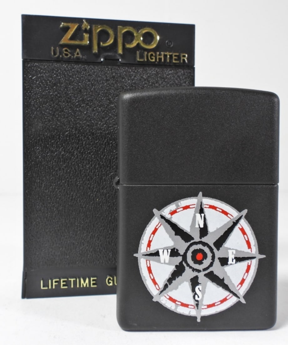 UNFIRED 1998 MATTE BLACK COMPASS ZIPPO (1 of 5)