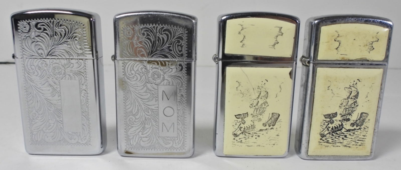 (4) SLIM ZIPPO LIGHTERS (1 of 4)