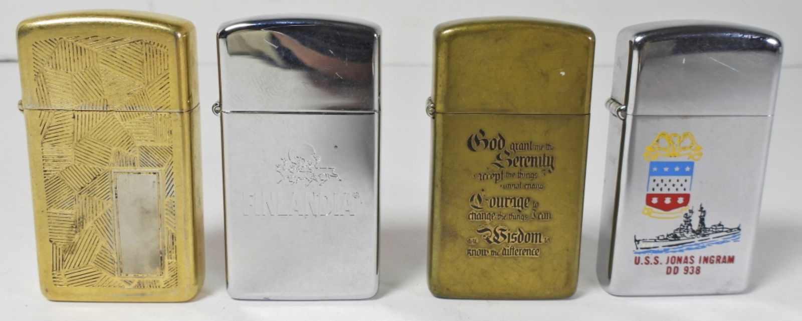 (4) SLIM ZIPPO LIGHTERS (1 of 4)