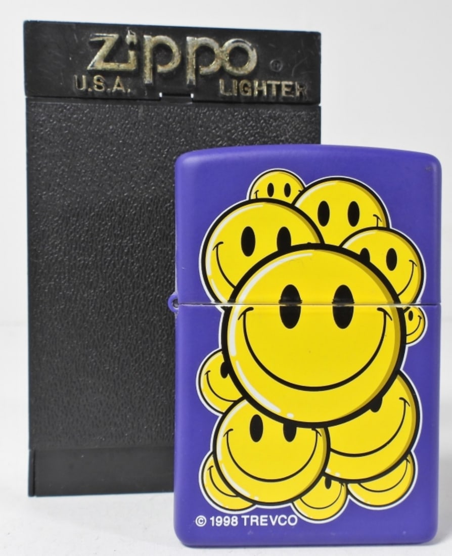 1999 UNFIRED SMILEY FACE ZIPPO: 1999, UNFIRED, IN A ZIPPO BOX