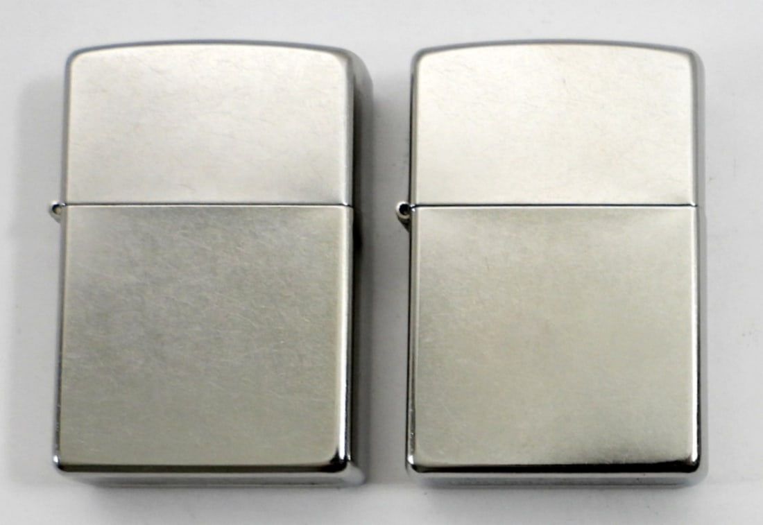 (2) 2013 SILVER CHROME ZIPPO LIGHTERS (1 of 4)