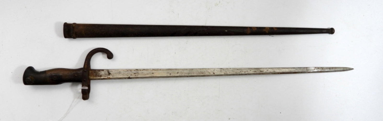 FRENCH BAYONET with SCABBARD: 25 1/2" LONG