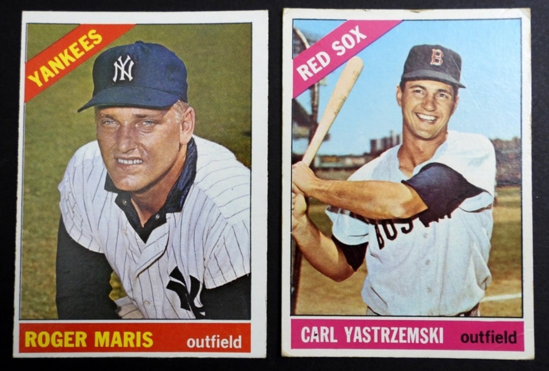 1966 TOPPS #70 YAZ & #365 MARIS VGEX: NICE COLOR & GLOSS