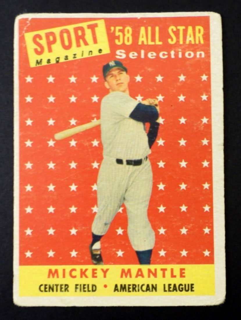 1958 TOPPS #487 MICKEY MANTLE AS: VG - NICE COLOR
