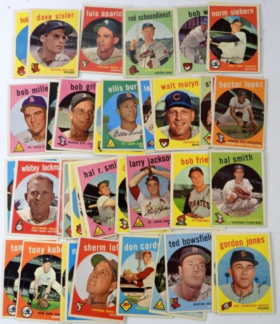 (43) 1959 TOPPS BASEBALL CARDS w/STARS (1 of 3)