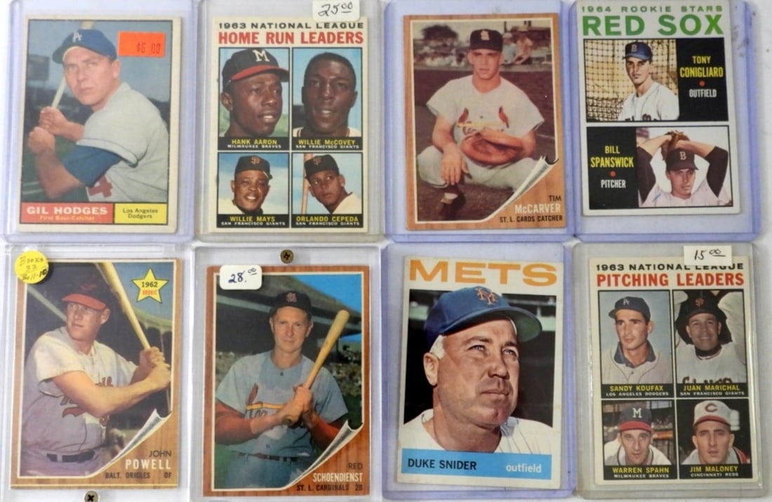 1961-1964 TOPPS CARD LOT - LEADERS,: ROOKIES & MORE - SEE PICS - MOSTLY EX/EX+