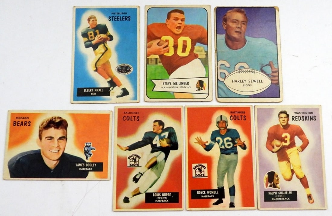 (7) VINTAGE BOWMAN FOOTBALL CARDS: ALL DIFFERENT - VG/VGEX (1) GOOD