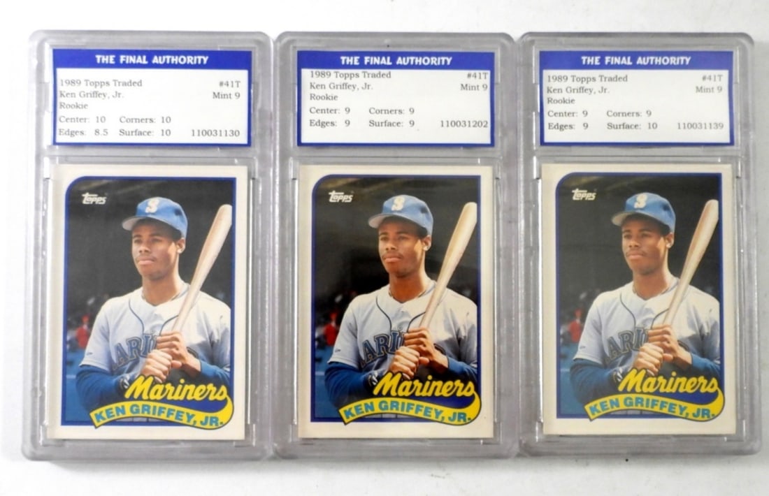 (3) KEN GRIFFEY JR., CERTIFIED - 9-MINT: 1989 TOPPS TRADED #41T - THE FINAL AUTHORITY