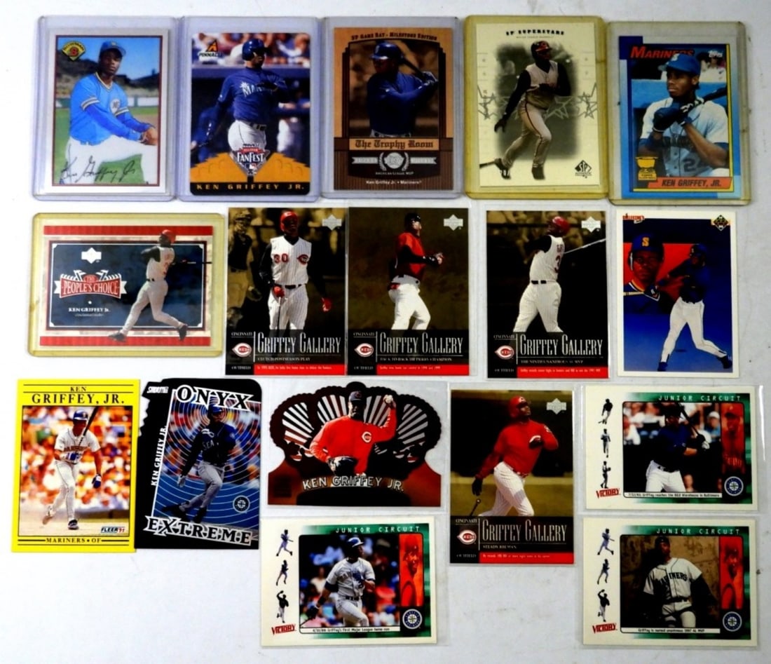 (16)  KEN GRIFFEY JR CARDS WITH ROOKIES (1 of 4)