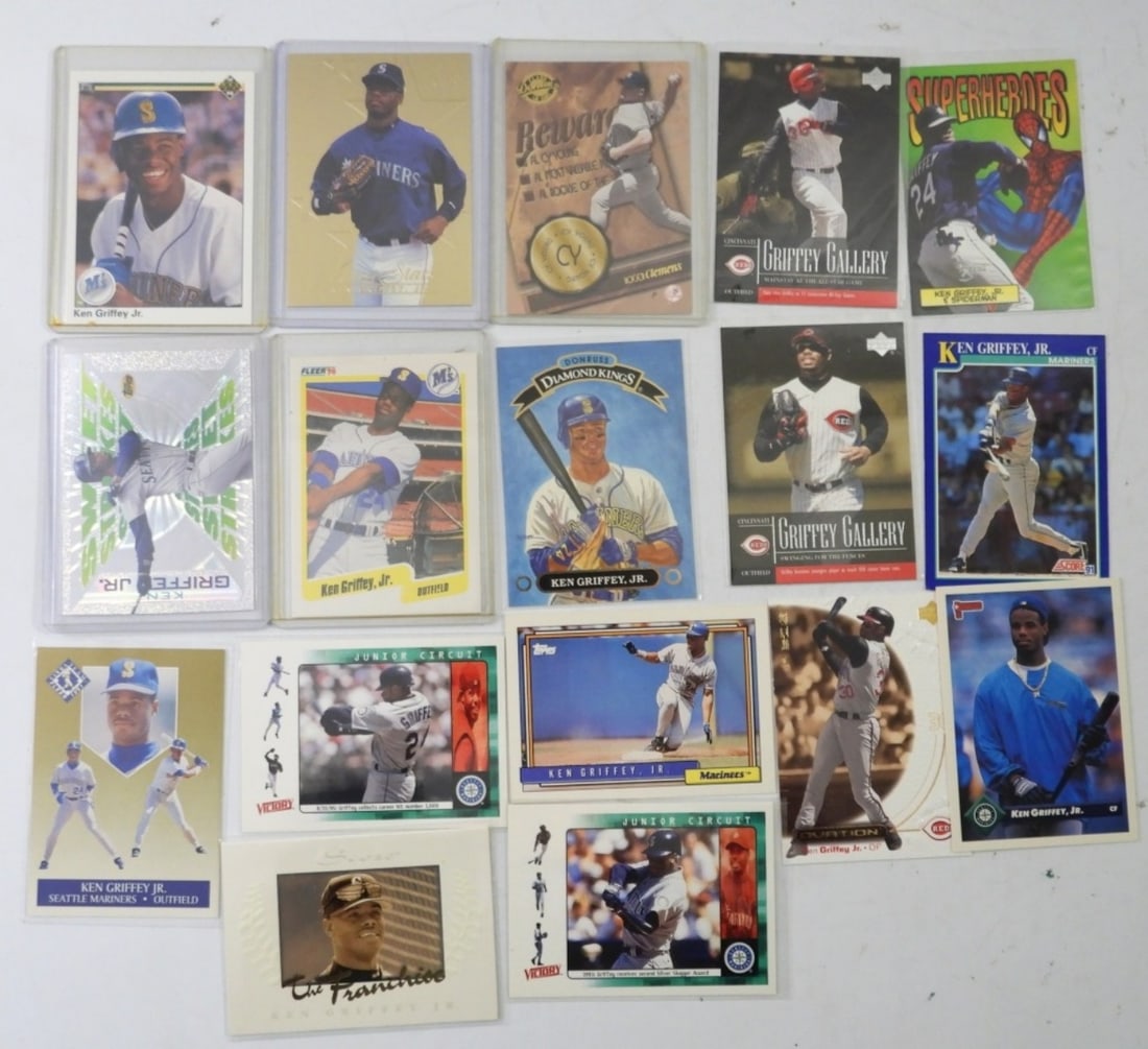 (16)  KEN GRIFFEY JR CARDS WITH ROOKIES (1 of 4)