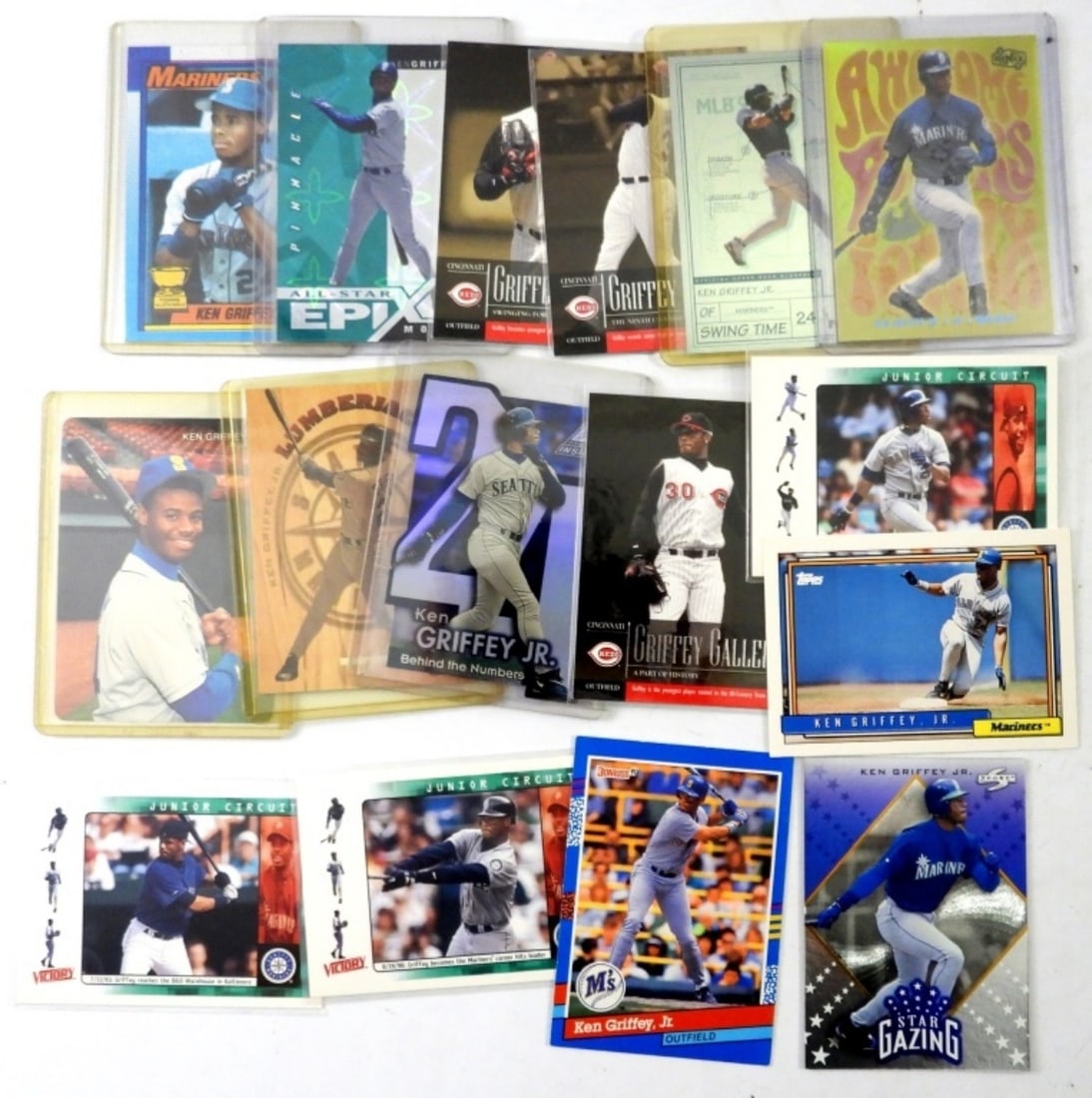 (16)  KEN GRIFFEY JR CARDS WITH ROOKIES (1 of 3)