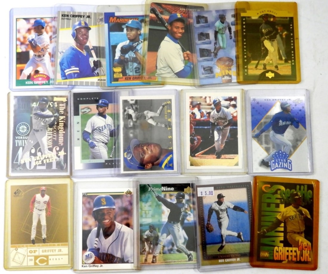 (16)  KEN GRIFFEY JR CARDS WITH ROOKIES (1 of 4)