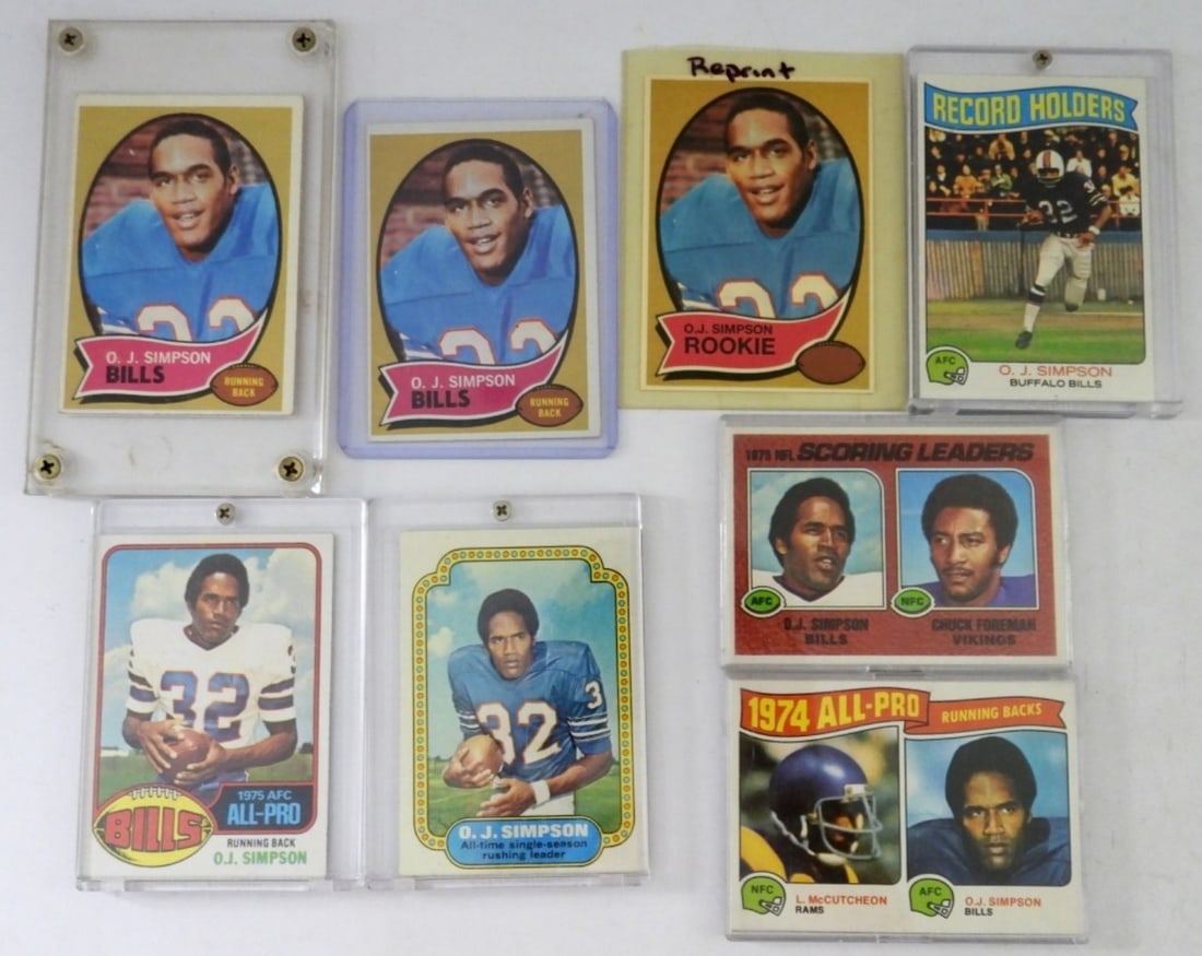 (8) O.J. SIMPSON FOOTBALL CARDS (1 of 2)