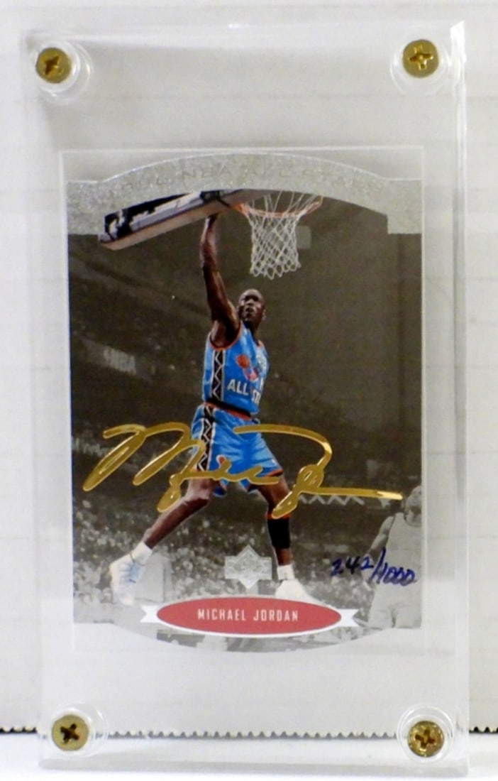 1996 SP NBA ALL STAR DIE CUT JORDAN: #S2 MICHAEL JORDAN GOLD FACSIMILE #242/1000
