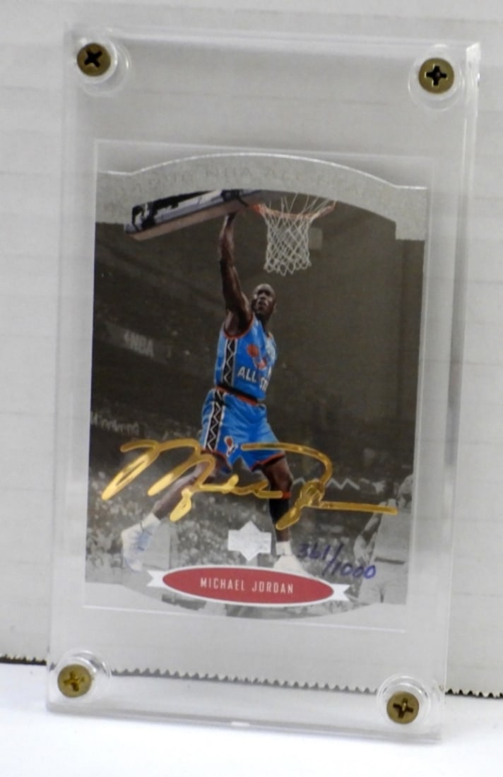 1996 SP NBA ALL STAR DIE CUT JORDAN: #S2 MICHAEL JORDAN GOLD FACSIMILE #361/1000