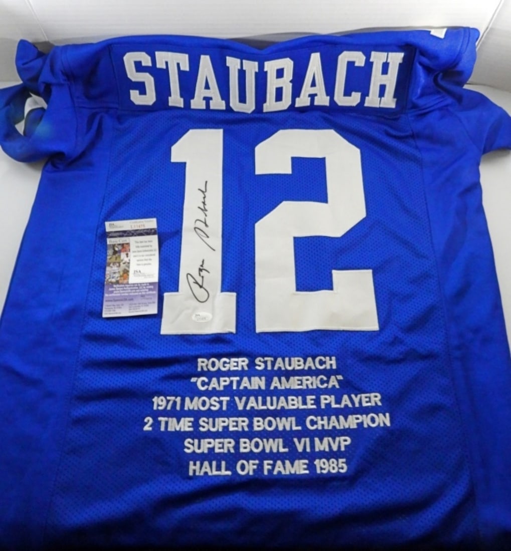 ROGER STAUBACH AUTO DALLAS COWBOYS JERSEY JSA (1 of 4)