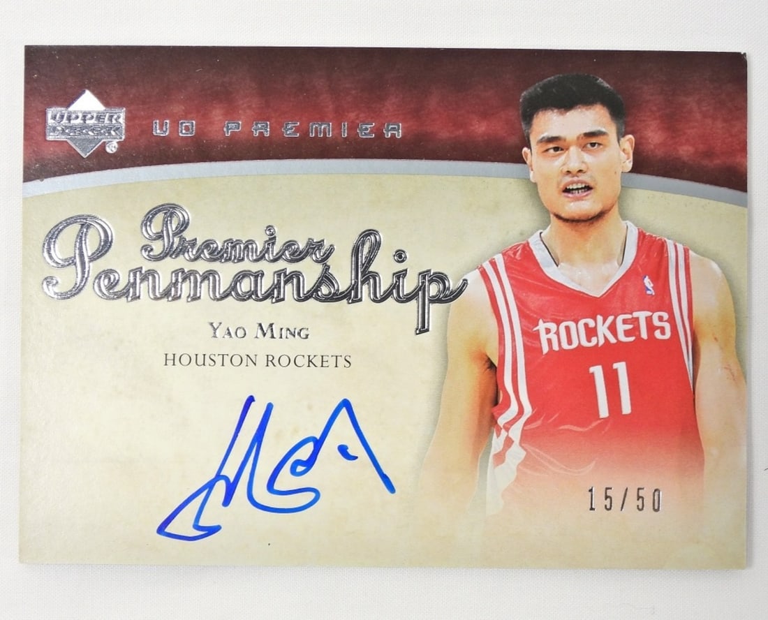 UD PREMIER PENMANSHIP YAO MING AUTO 15/50 (1 of 2)