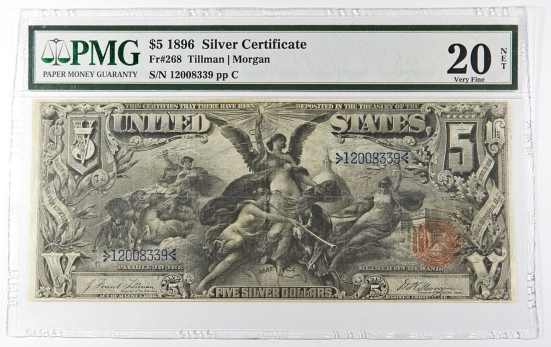 1896 $5 SILVER CERTIFICATE PMG 20 NET (1 of 2)