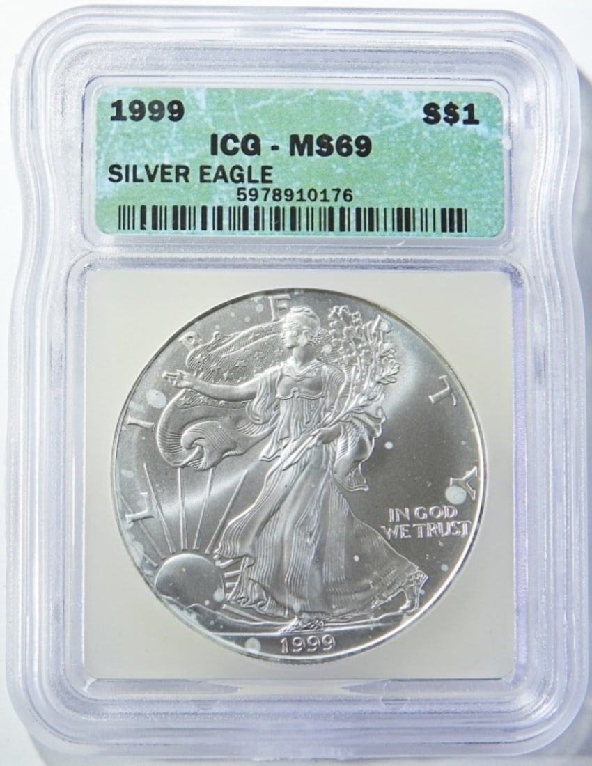 1999 AMERICAN SILVER EAGLE ICG MS-69 (1 of 4)