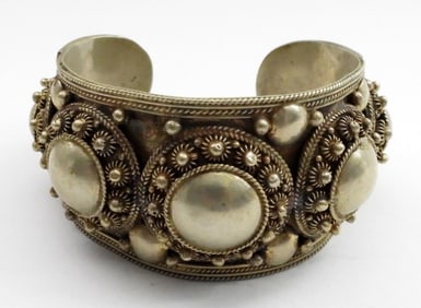 SIAM STERLING ORNATE CUFF BRACELET