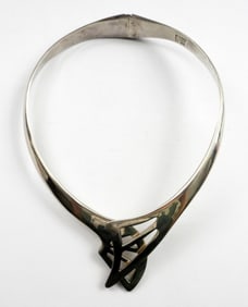 SIGNED MEXICO HINGED COLLAR NECKLACE 925